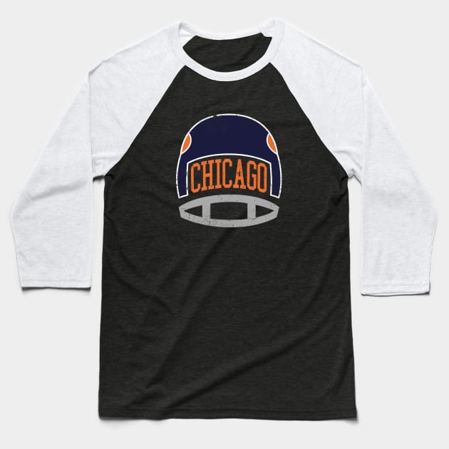 Chicago Retro Helmet - Navy Baseball T-Shirt by KFig21